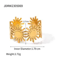 304 Stainless Steel 18K Gold Plated Sweet Enamel Plating Flower Rings sku image 4