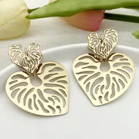 1 Pair Vacation Bohemian Round Heart Shape Patchwork Plating Inlay 304 Stainless Steel Natural Stone 14K Gold Plated Drop Earrings main image 3