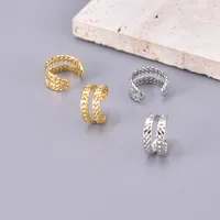 1 Pair Simple Style Classic Style Solid Color Plating 304 Stainless Steel Titanium Steel 18K Gold Plated Ear Cuffs main image 10