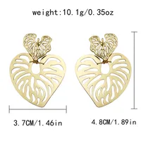 1 Pair Vacation Bohemian Round Heart Shape Patchwork Plating Inlay 304 Stainless Steel Natural Stone 14K Gold Plated Drop Earrings sku image 1
