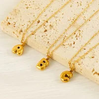 304 Stainless Steel 18K Gold Plated Simple Style Plating Letter Pendant Necklace main image 3