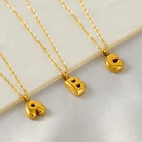 304 Stainless Steel 18K Gold Plated Simple Style Plating Letter Pendant Necklace main image 1