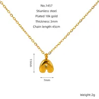304 Stainless Steel 18K Gold Plated Simple Style Plating Letter Pendant Necklace sku image 1