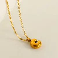 304 Stainless Steel 18K Gold Plated Simple Style Plating Letter Pendant Necklace sku image 3