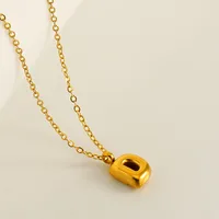 304 Stainless Steel 18K Gold Plated Simple Style Plating Letter Pendant Necklace sku image 2