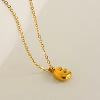 304 Stainless Steel 18K Gold Plated Simple Style Plating Letter Pendant Necklace sku image 6