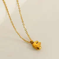 304 Stainless Steel 18K Gold Plated Simple Style Plating Letter Pendant Necklace sku image 7