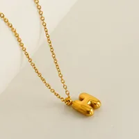 304 Stainless Steel 18K Gold Plated Simple Style Plating Letter Pendant Necklace sku image 9