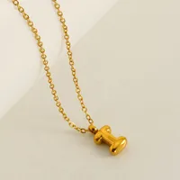 304 Stainless Steel 18K Gold Plated Simple Style Plating Letter Pendant Necklace sku image 10