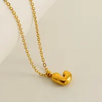 304 Stainless Steel 18K Gold Plated Simple Style Plating Letter Pendant Necklace sku image 11