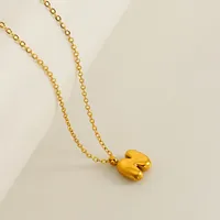 304 Stainless Steel 18K Gold Plated Simple Style Plating Letter Pendant Necklace sku image 14