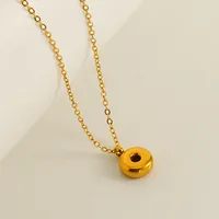 304 Stainless Steel 18K Gold Plated Simple Style Plating Letter Pendant Necklace sku image 15