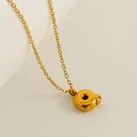 304 Stainless Steel 18K Gold Plated Simple Style Plating Letter Pendant Necklace sku image 17
