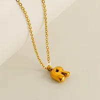 304 Stainless Steel 18K Gold Plated Simple Style Plating Letter Pendant Necklace sku image 18