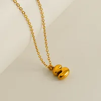 304 Stainless Steel 18K Gold Plated Simple Style Plating Letter Pendant Necklace sku image 19