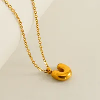 304 Stainless Steel 18K Gold Plated Simple Style Plating Letter Pendant Necklace sku image 21