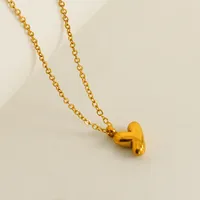 304 Stainless Steel 18K Gold Plated Simple Style Plating Letter Pendant Necklace sku image 25
