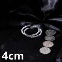 1 Pair Simple Style Cool Style Round Plating Inlay Iron Rhinestones Silver Plated Earrings sku image 3
