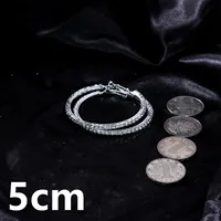 1 Pair Simple Style Cool Style Round Plating Inlay Iron Rhinestones Silver Plated Earrings sku image 5
