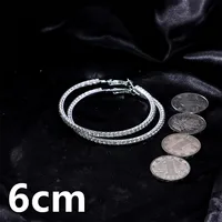 1 Pair Simple Style Cool Style Round Plating Inlay Iron Rhinestones Silver Plated Earrings sku image 8