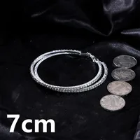 1 Pair Simple Style Cool Style Round Plating Inlay Iron Rhinestones Silver Plated Earrings sku image 9