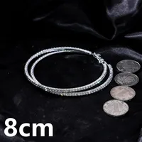 1 Pair Simple Style Cool Style Round Plating Inlay Iron Rhinestones Silver Plated Earrings sku image 11