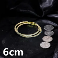 1 Pair Simple Style Cool Style Round Plating Inlay Iron Rhinestones Silver Plated Earrings sku image 7
