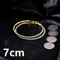 1 Pair Simple Style Cool Style Round Plating Inlay Iron Rhinestones Silver Plated Earrings sku image 10