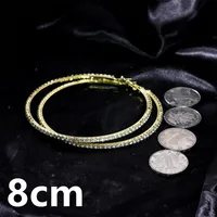 1 Pair Simple Style Cool Style Round Plating Inlay Iron Rhinestones Silver Plated Earrings sku image 12