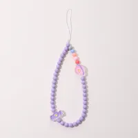 Cute Sweet Fruit Heart Shape Bow Knot Arylic Beaded Bag Pendant Mobile Phone Chain main image 2