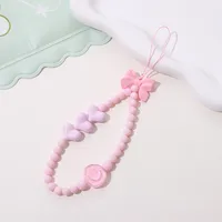 Cute Sweet Fruit Heart Shape Bow Knot Arylic Beaded Bag Pendant Mobile Phone Chain sku image 6