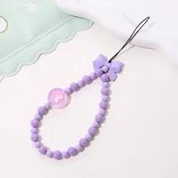 Cute Sweet Fruit Heart Shape Bow Knot Arylic Beaded Bag Pendant Mobile Phone Chain sku image 8