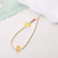 Cute Sweet Fruit Heart Shape Bow Knot Arylic Beaded Bag Pendant Mobile Phone Chain sku image 2