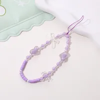 Cute Sweet Fruit Heart Shape Bow Knot Arylic Beaded Bag Pendant Mobile Phone Chain sku image 10