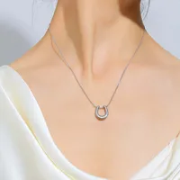304 Stainless Steel 18K Gold Plated Elegant Simple Style U Shape Pendant Necklace main image 8