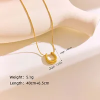 304 Stainless Steel 18K Gold Plated Elegant Simple Style U Shape Pendant Necklace main image 10