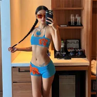 Holiday Beach Date Women's Streetwear Flower Spandex Polyester Printing Backless Pants Sets Shorts Sets main image 4