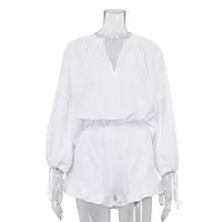 Holiday Daily Women's Simple Style Solid Color Cotton Shorts Sets Shorts Sets sku image 2