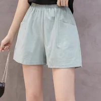 Cotton Linen Shorts Women's High Waist Summer Linen Loose Slimming New Style Three-point Hot Pants Summer Large Size Casual Thin Wide-leg Pants main image 3