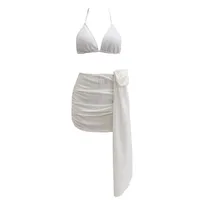 Women's Sexy Solid Color Backless 3 Pieces Set Bikinis Swimwear main image 3