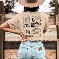 Women's T-shirt Short Sleeve T-Shirts Printing Streetwear Letter Cattle main image 3
