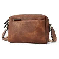 Women's Small Pu Leather Solid Color Basic Vintage Style Zipper Crossbody Bag sku image 5