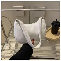 Women's Small Corduroy Solid Color Streetwear Zipper Underarm Bag sku image 1