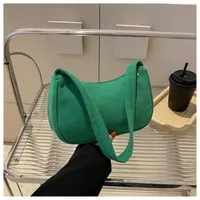 Women's Small Corduroy Solid Color Streetwear Zipper Underarm Bag sku image 2