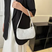 Women's Small Corduroy Solid Color Streetwear Zipper Underarm Bag main image 4