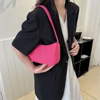 Women's Small Corduroy Solid Color Streetwear Zipper Underarm Bag main image 3