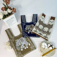 Women's Small Polyester Elephant Basic Vintage Style Open Handbag main image 4