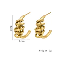 1 Pair Simple Style Classic Style Irregular Spiral Plating 304 Stainless Steel 18K Gold Plated Ear Studs main image 3