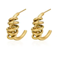 1 Pair Simple Style Classic Style Irregular Spiral Plating 304 Stainless Steel 18K Gold Plated Ear Studs main image 2