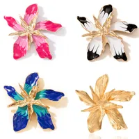 1 Pair IG Style Ethnic Style Flower Enamel Plating Alloy Ear Studs main image 1